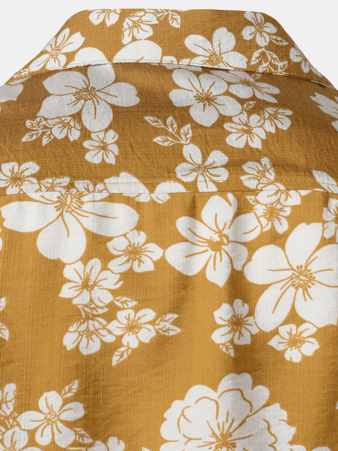 Chemise Homme à Boutons Manches Courtes à Imprimé Floral Jaune avec Poche Style Resort