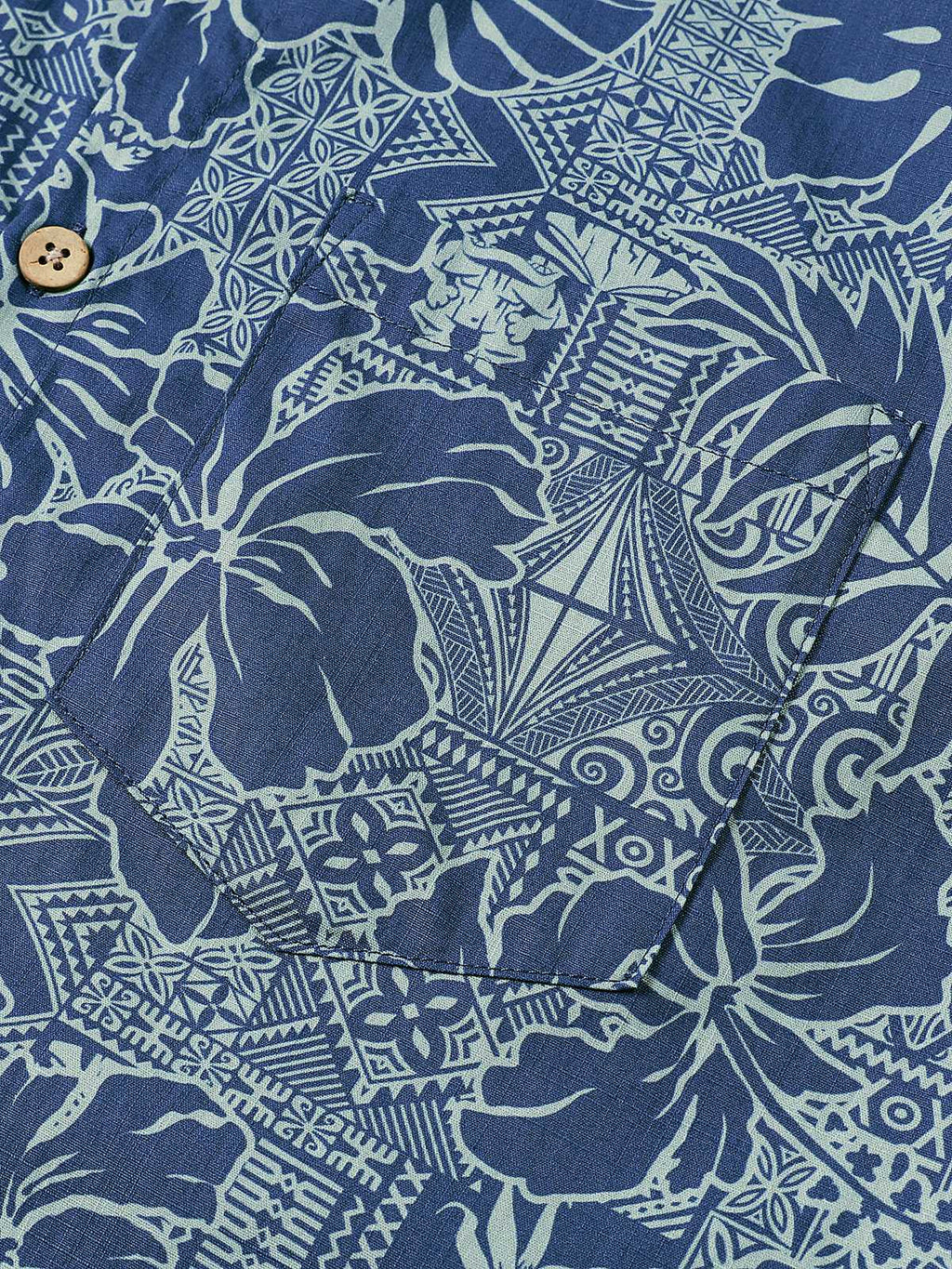 Chemise Homme Imprimé Botanique Tropical en Coton Respirant à Manches Courtes