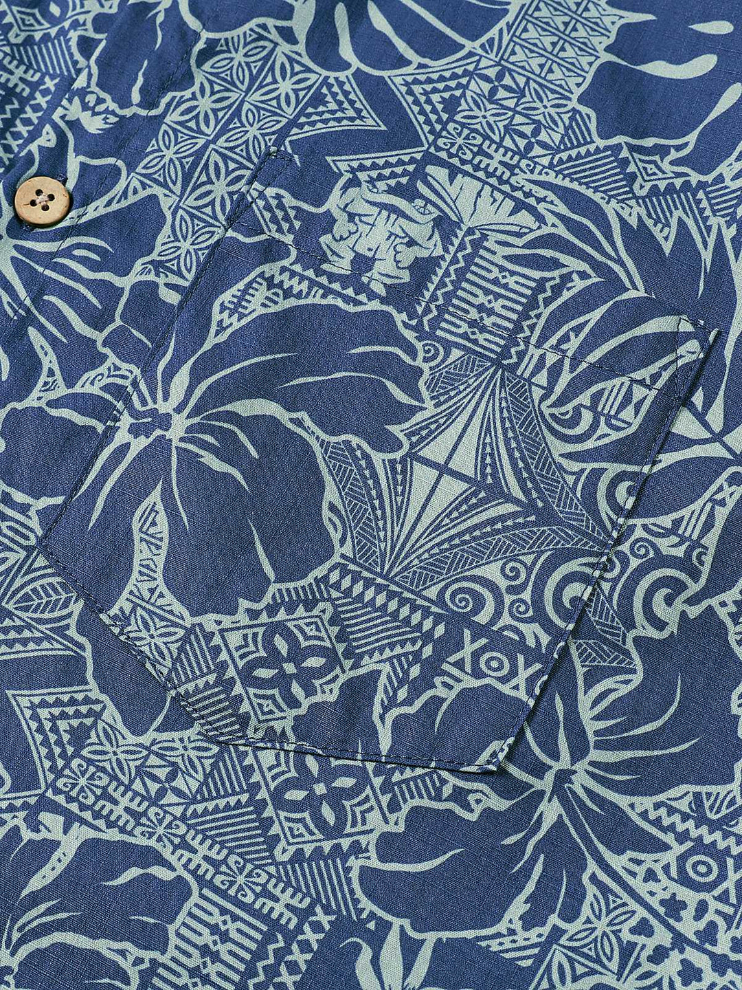 Chemise Homme Imprimé Botanique Tropical en Coton Respirant à Manches Courtes