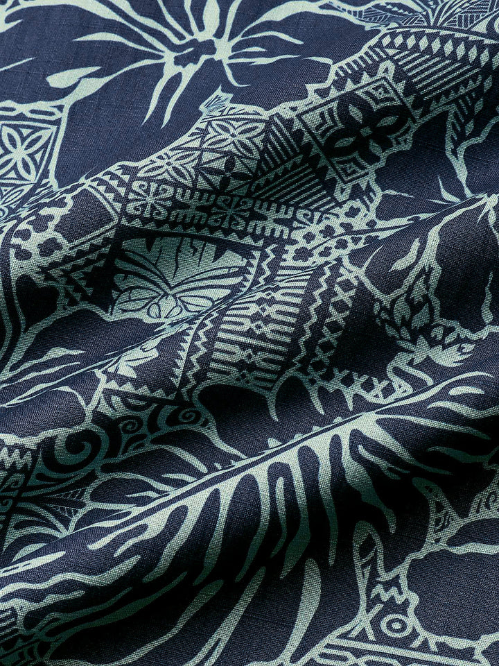 Chemise Homme à Motif Feuilles Tropicales Hawaïennes Style Vacances Plage Manches Courtes