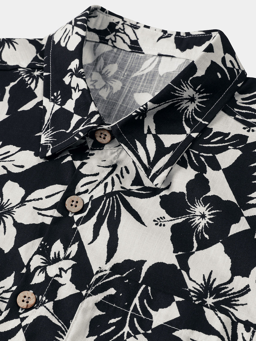 Chemise Homme en Coton à Imprimé Floral Décontractée Style Plage d’Été Manches Courtes