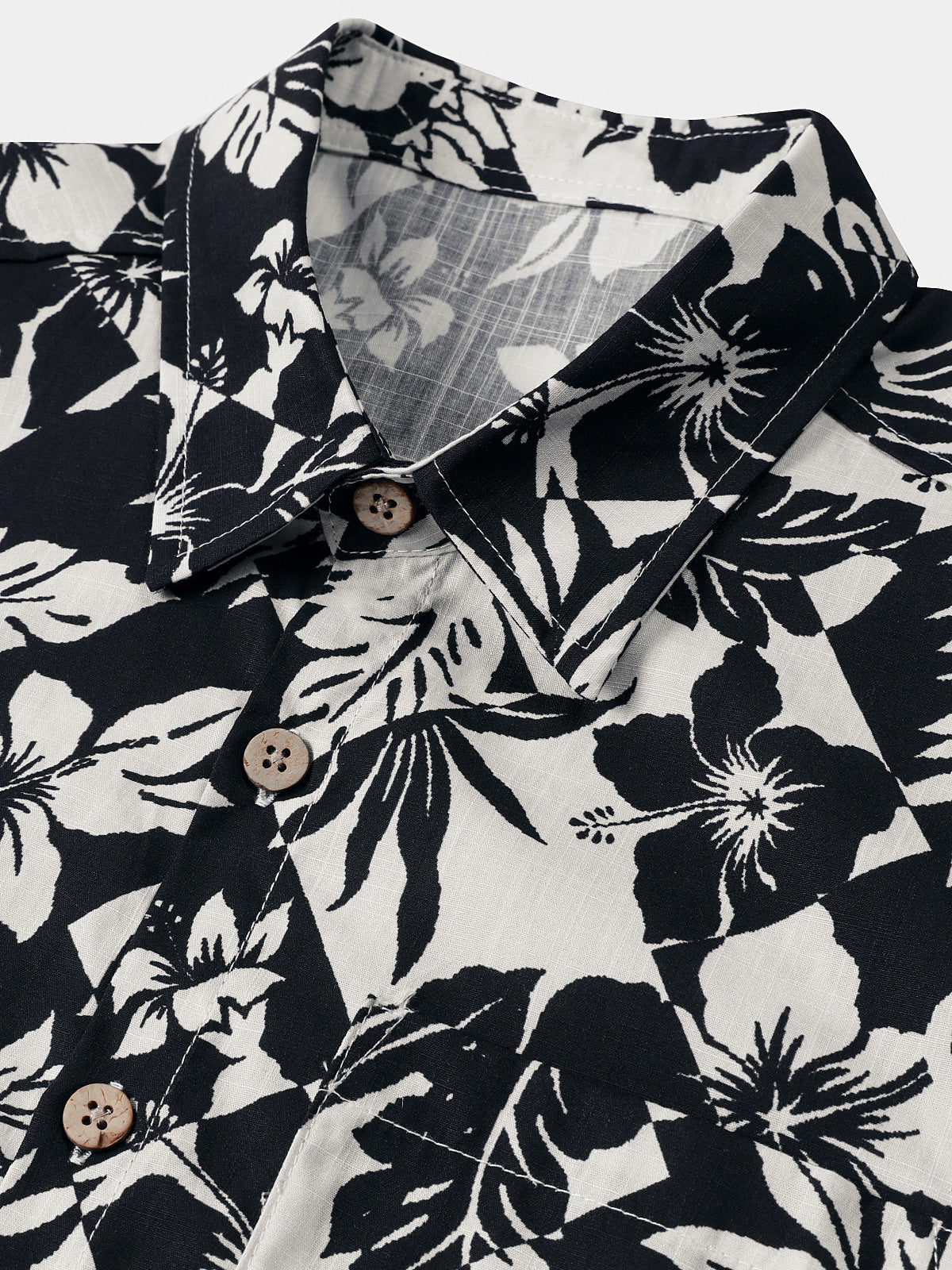 Chemise Homme en Coton à Imprimé Floral Décontractée Style Plage d’Été Manches Courtes