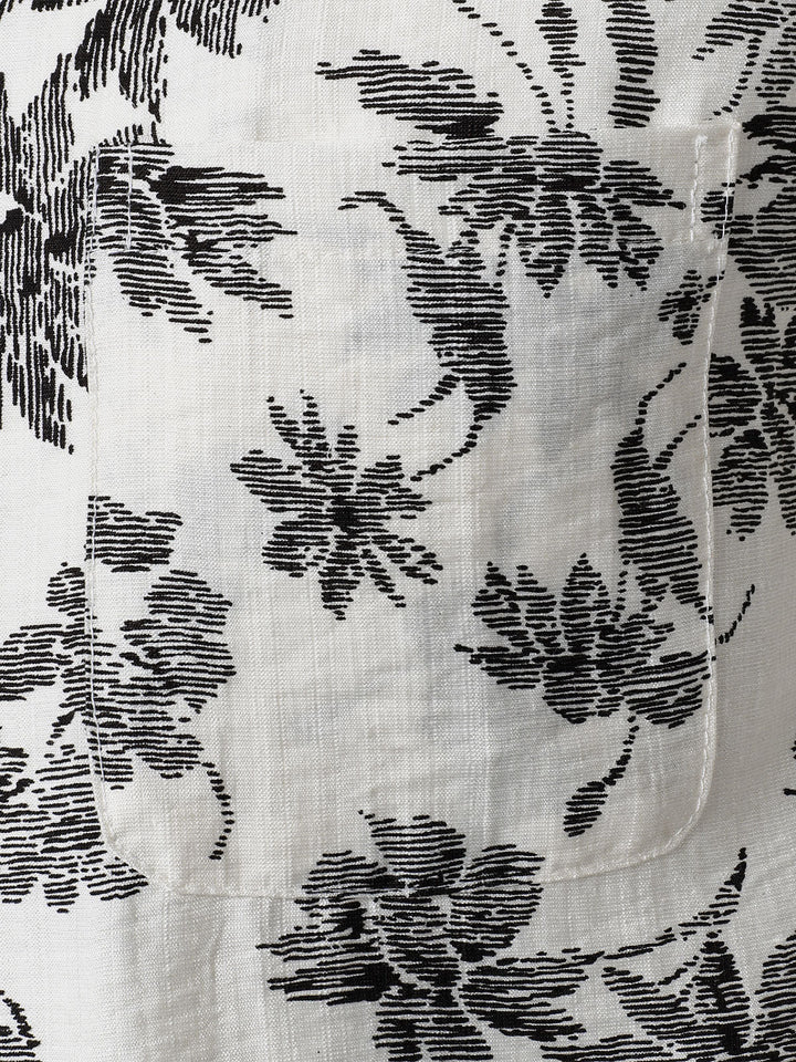 Chemise Hawaïenne Homme Manches Courtes à Poche Imprimé Floral