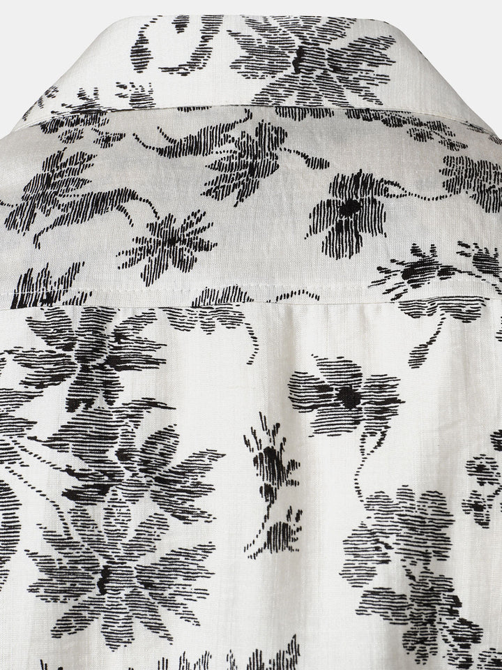 Chemise Hawaïenne Homme Manches Courtes à Poche Imprimé Floral