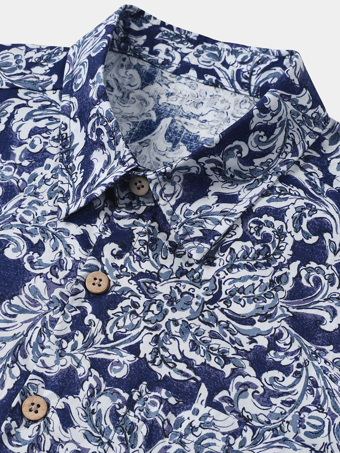 Chemise Homme à Imprimé Floral Classique Boutonnée Style Vacances Manches Courtes