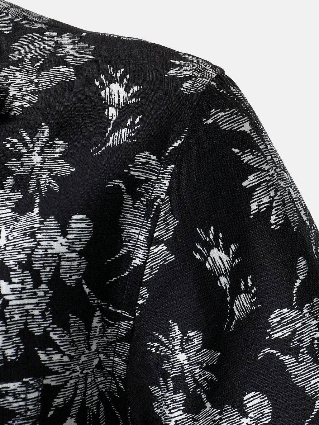 Chemise Hawaïenne Homme Noire à Imprimé Floral Tropical Décontractée