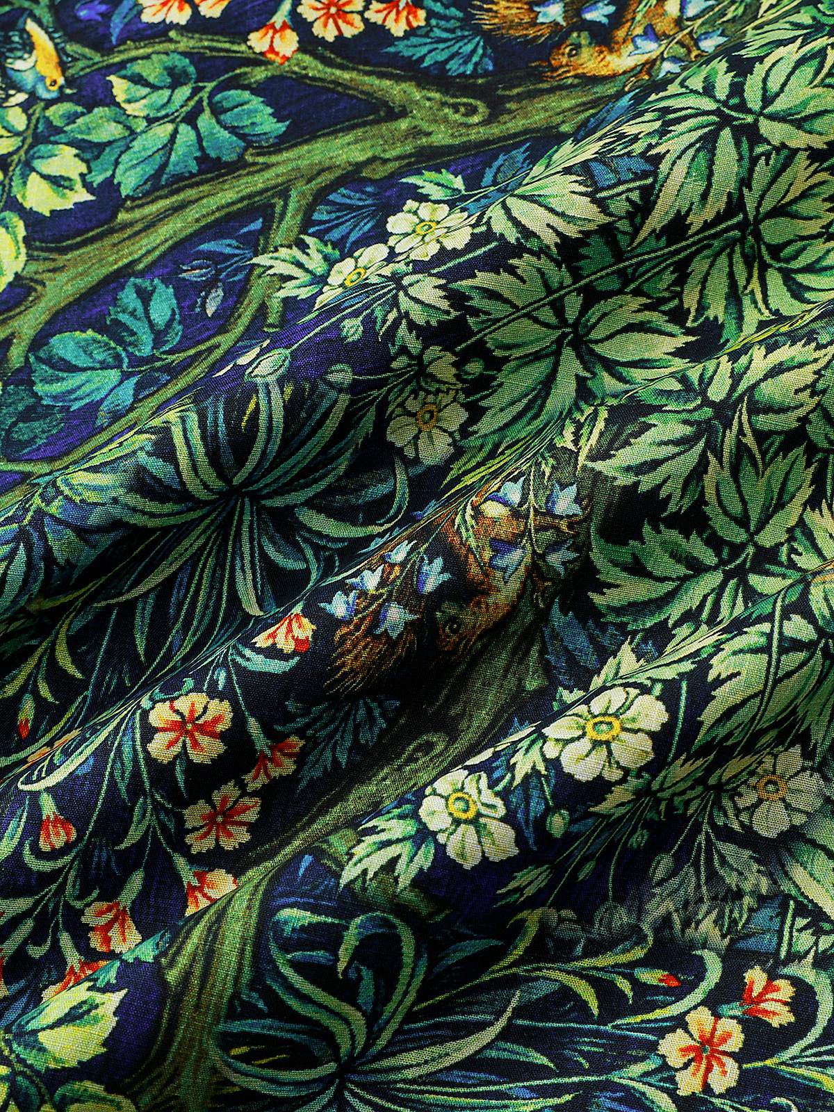 Chemise Homme Hawaïenne Imprimé Botanique Tropical Vert en Coton à Manches Courtes