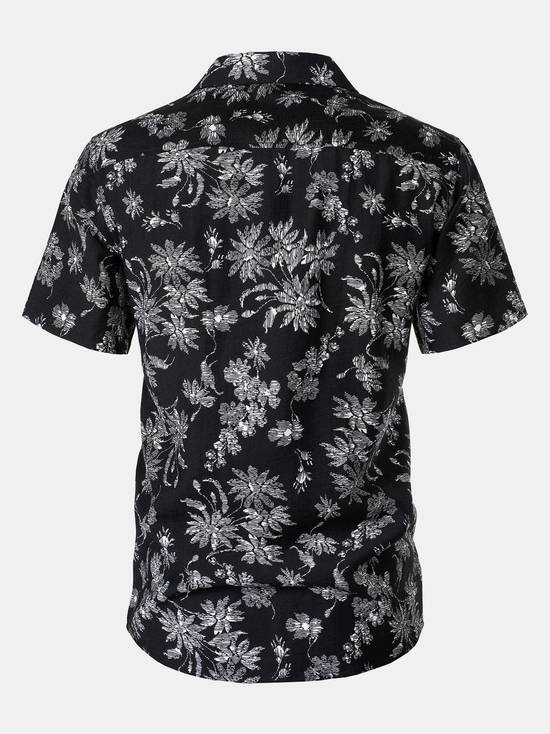 Chemise Hawaïenne Homme Noire à Imprimé Floral Tropical Décontractée