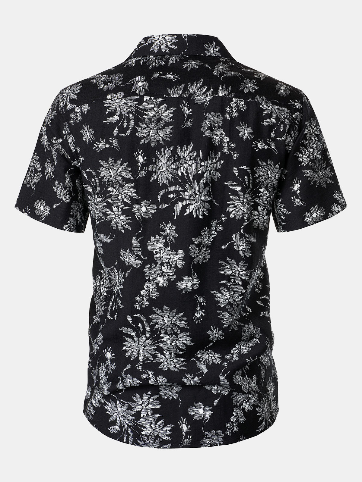 Chemise Hawaïenne Homme Noire à Imprimé Floral Tropical Décontractée