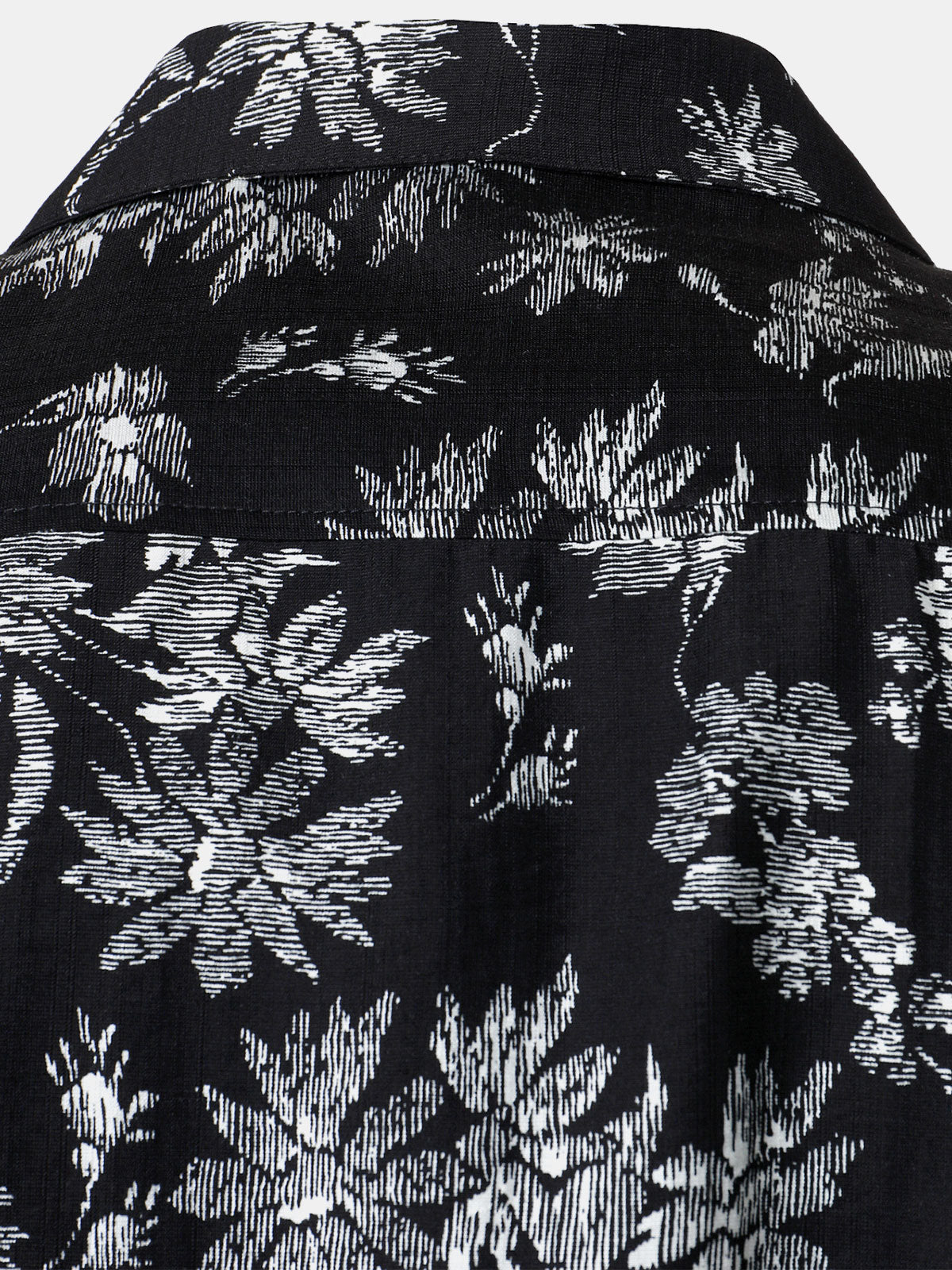 Chemise Hawaïenne Homme Noire à Imprimé Floral Tropical Décontractée