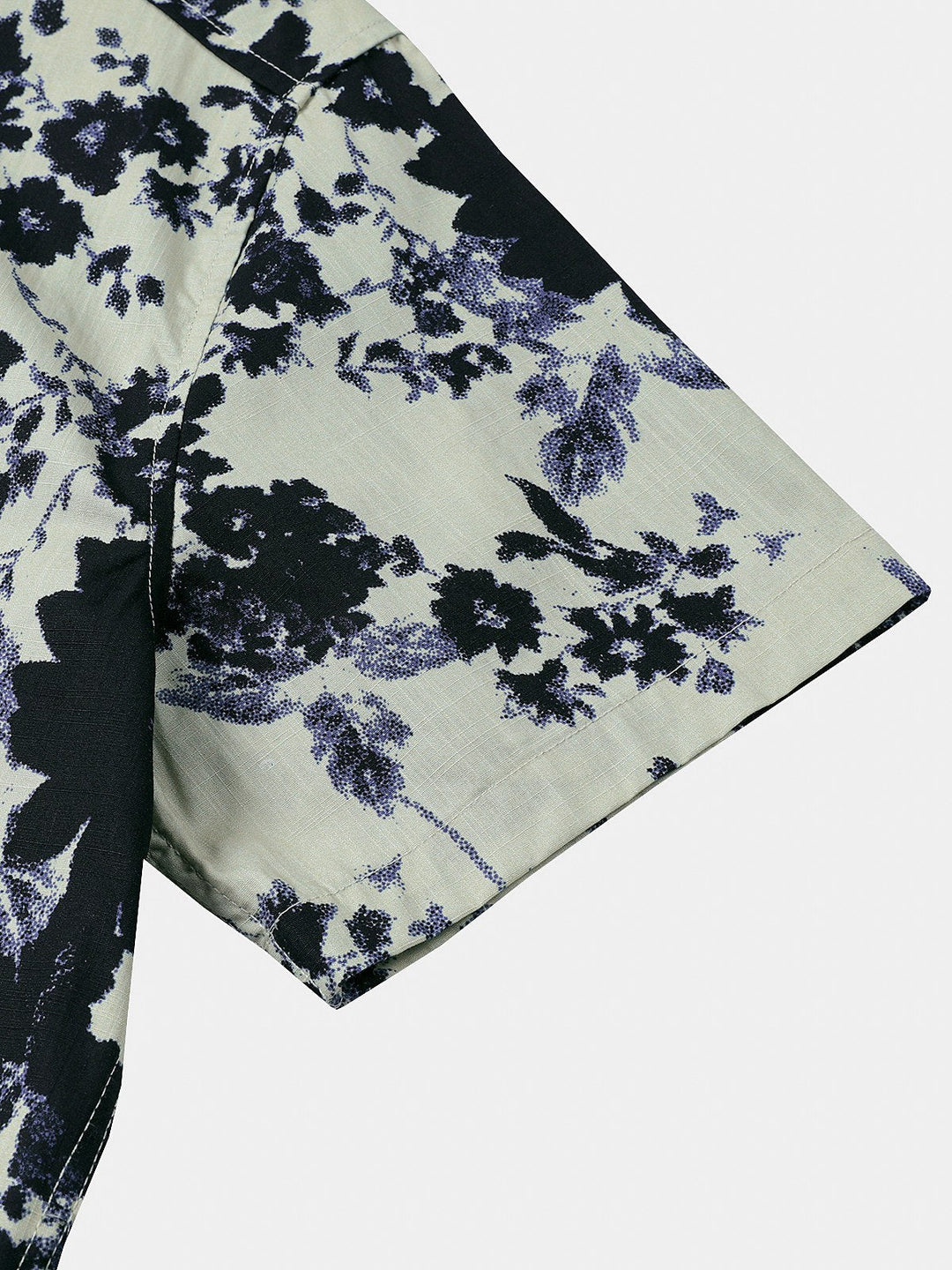 Chemise Homme Style Resort Imprimé Floral Effet Lavis en Coton à Manches Courtes