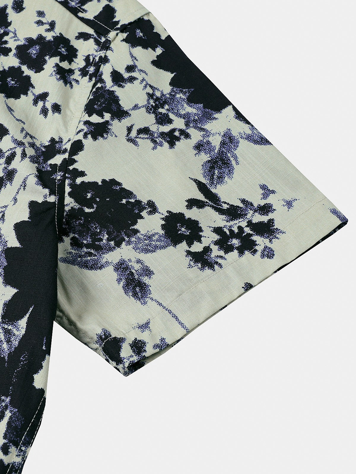 Chemise Homme Style Resort Imprimé Floral Effet Lavis en Coton à Manches Courtes