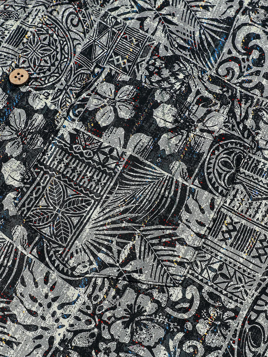 Chemise Homme à Motif Graphique Style Bohème Décontractée Manches Courtes