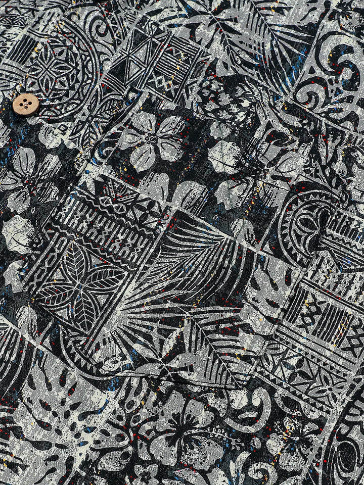Chemise Homme à Motif Graphique Style Bohème Décontractée Manches Courtes