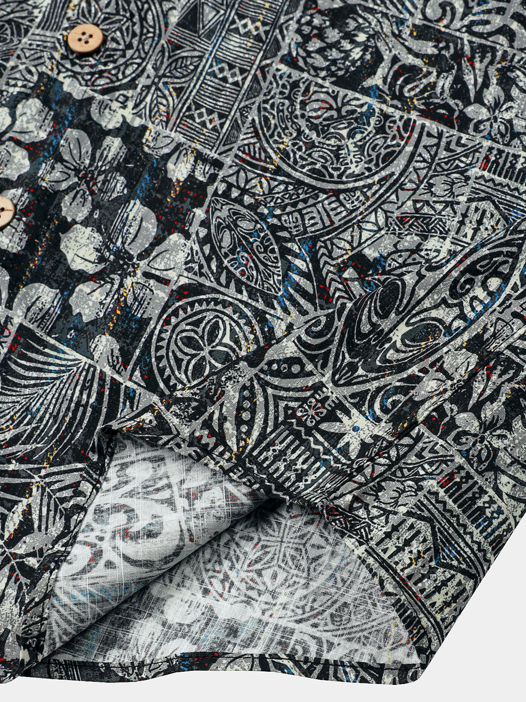 Chemise Homme à Motif Graphique Style Bohème Décontractée Manches Courtes