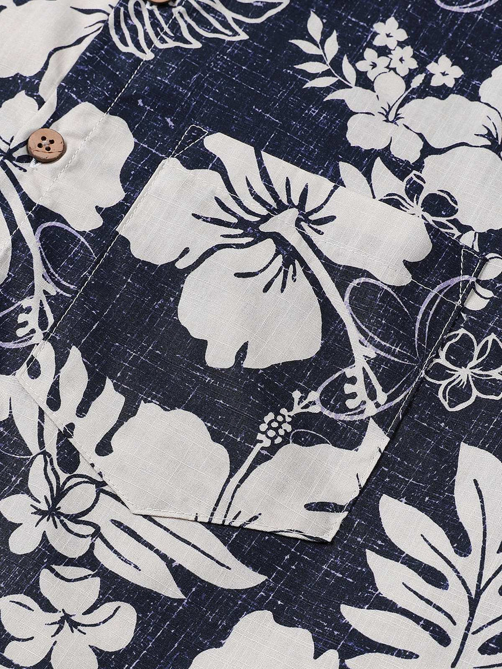 Chemise Homme Vintage à Manches Courtes en Coton Respirante Imprimé Fleurs Style Île et Vacances
