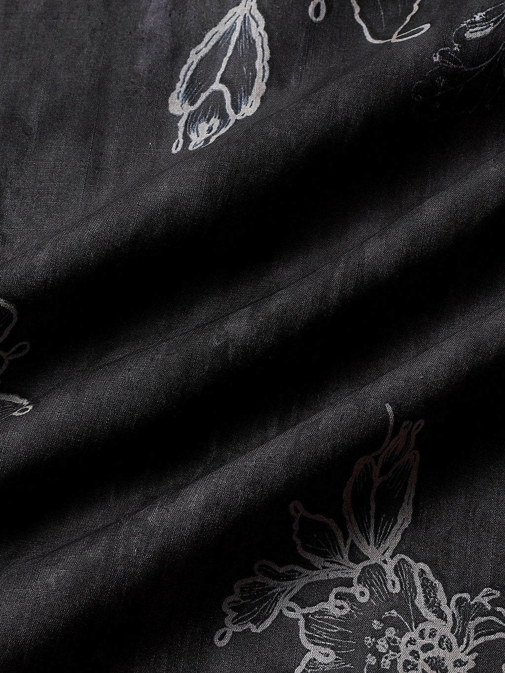 Chemise Homme Rétro à Manches Courtes en Coton Respirante Imprimé Floral Esquissé Style Île