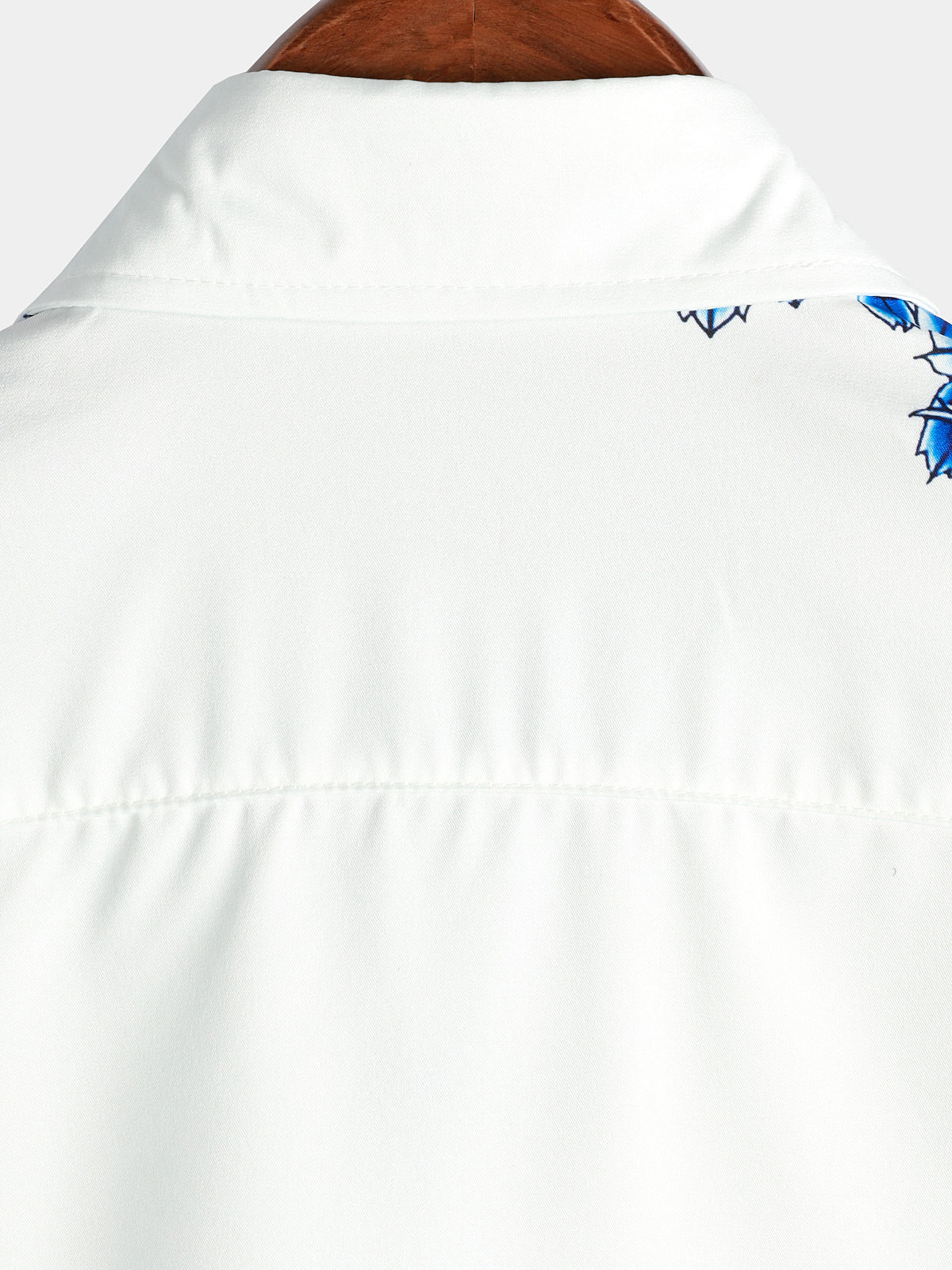 Chemise Casual à Manches Courtes avec Boutons pour Homme en Bleu avec Imprimé Floral