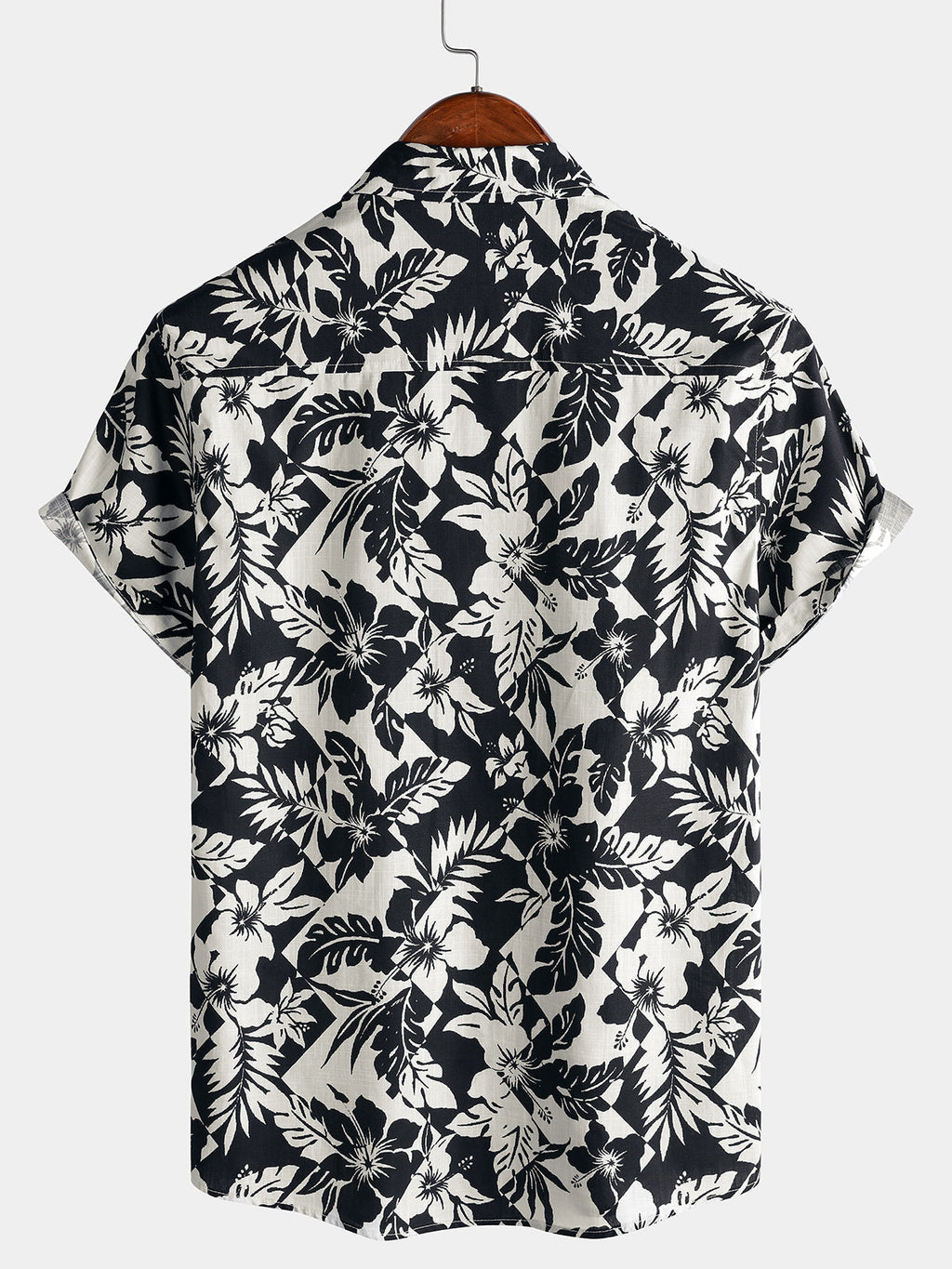 Chemise Homme en Coton à Imprimé Floral Décontractée Style Plage d’Été Manches Courtes