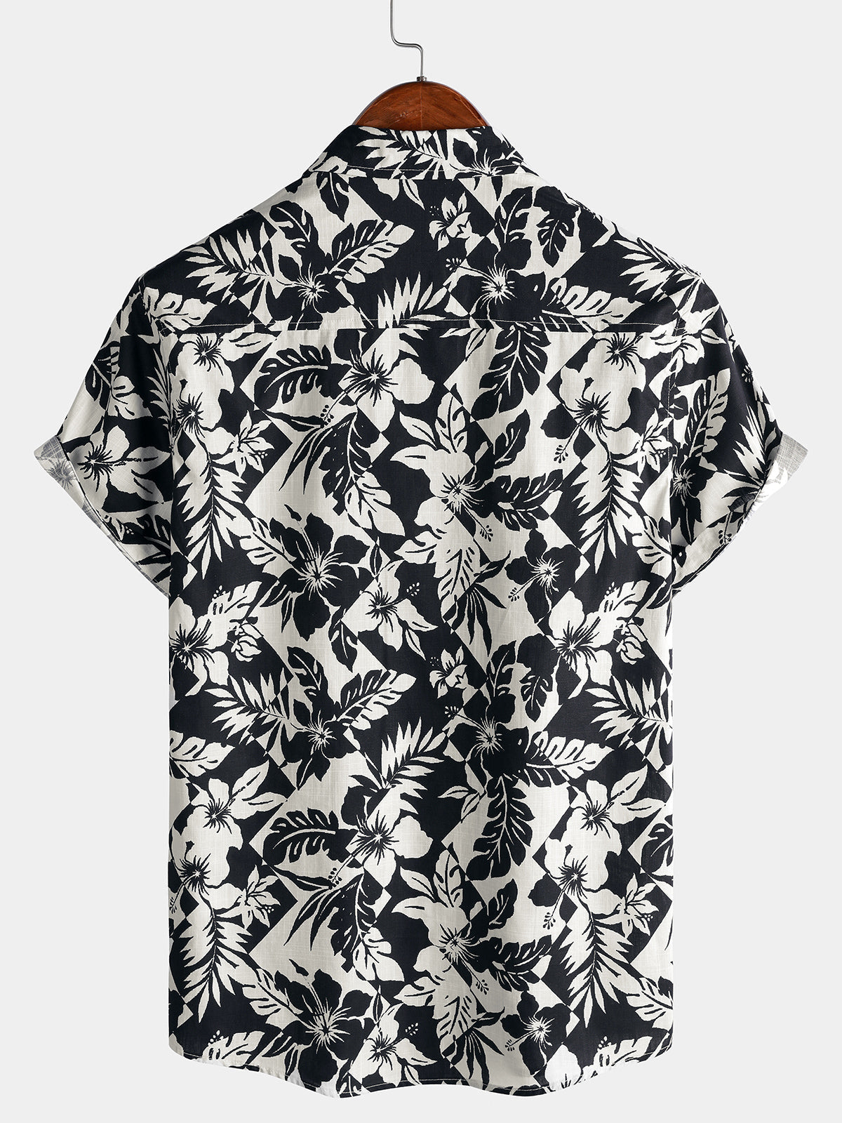 Chemise Homme en Coton à Imprimé Floral Décontractée Style Plage d’Été Manches Courtes