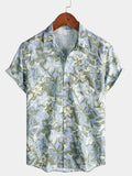Chemise Homme à Imprimé Floral Hawaïen Décontractée d’Été Style Vacances Manches Courtes