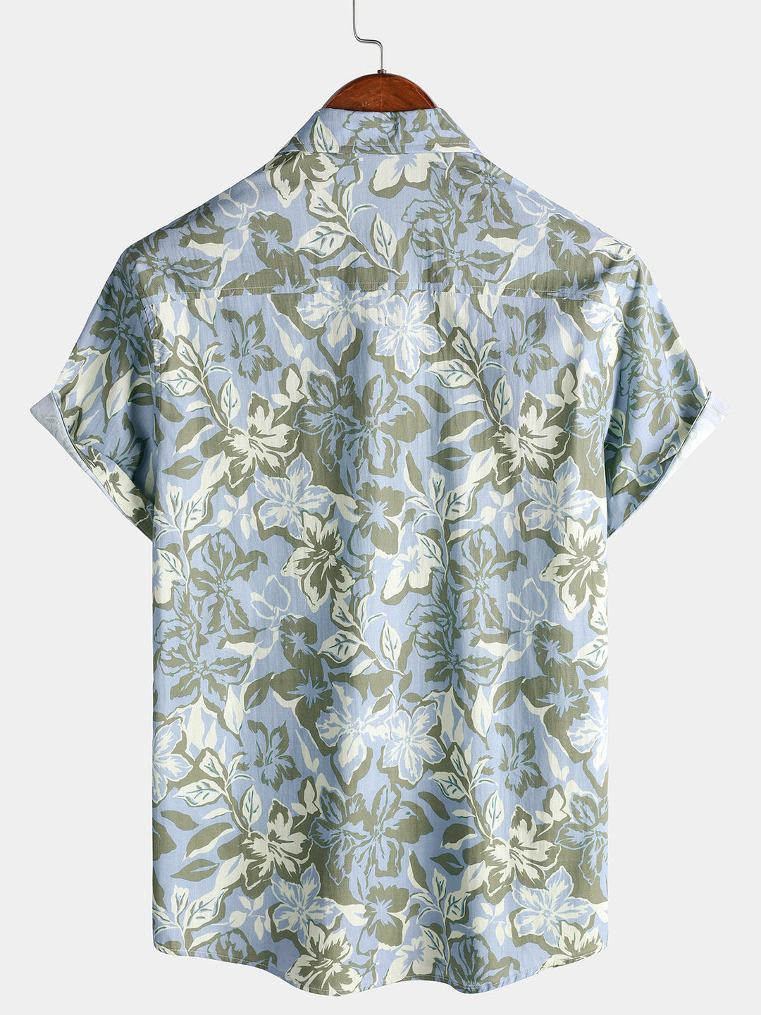 Chemise Homme à Imprimé Floral Hawaïen Décontractée d’Été Style Vacances Manches Courtes