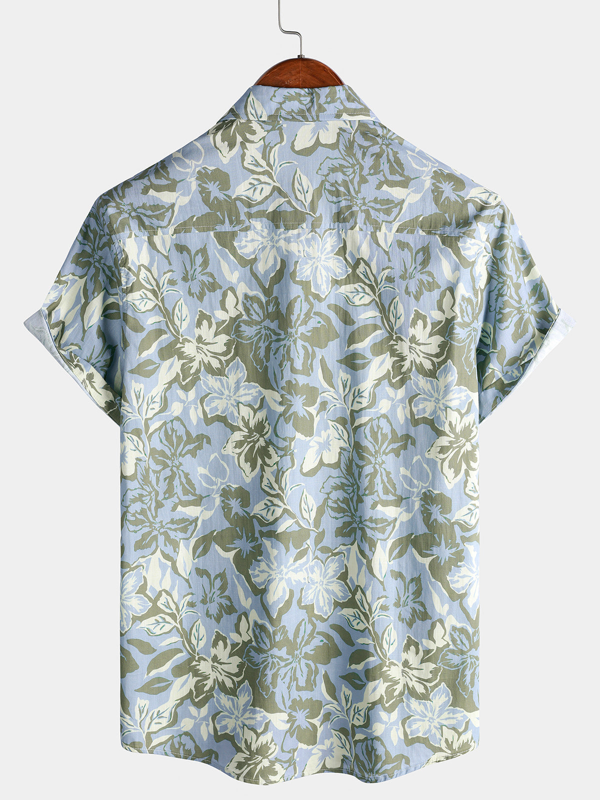 Chemise Homme à Imprimé Floral Hawaïen Décontractée d’Été Style Vacances Manches Courtes