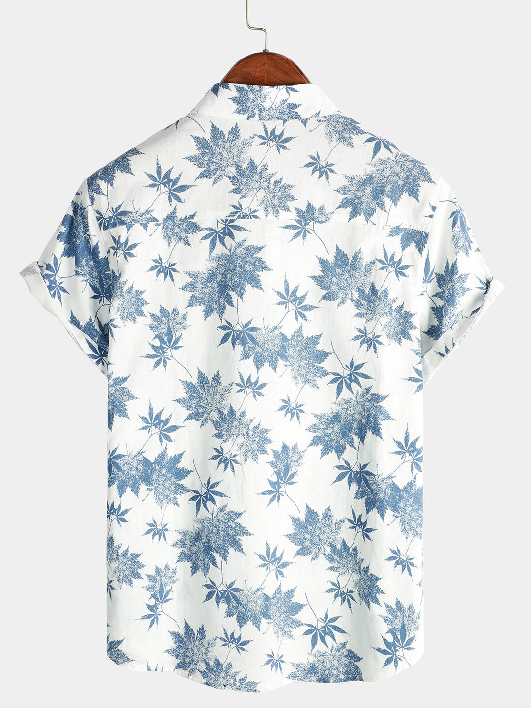 Chemise à manches courtes respirante à imprimé feuille d&