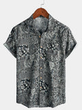Chemise Homme à Motif Graphique Style Bohème Décontractée Manches Courtes