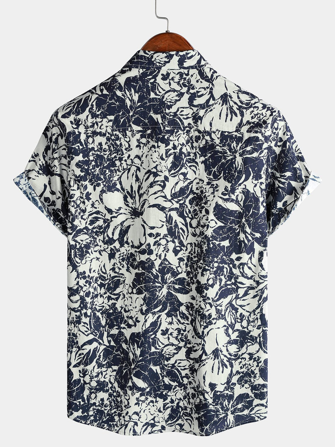 Chemise Homme en Coton Respirant Style Bord de Mer Vacances à Manches Courtes