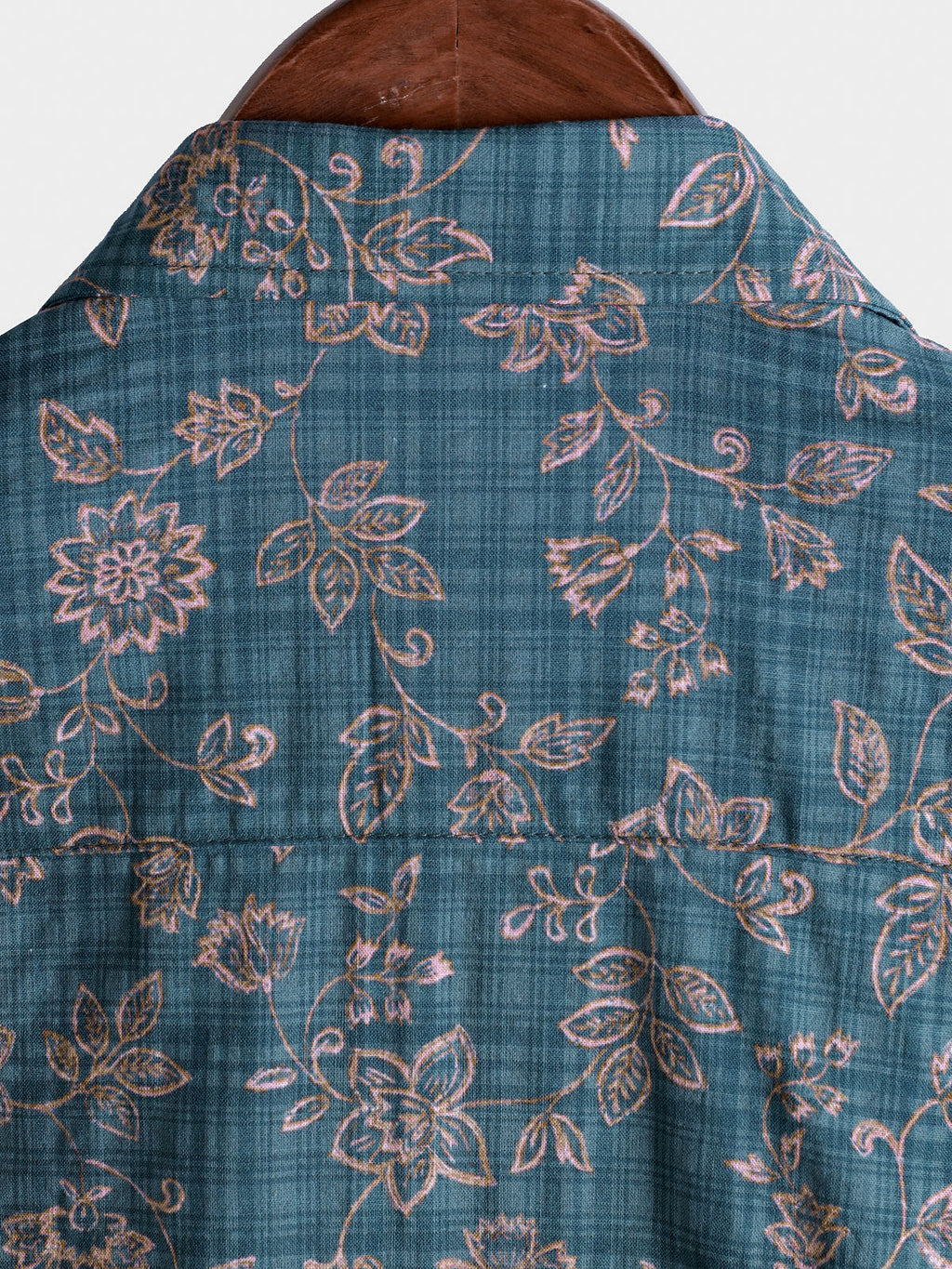 Chemise à manches courtes en coton respirant à motif floral vintage pour homme