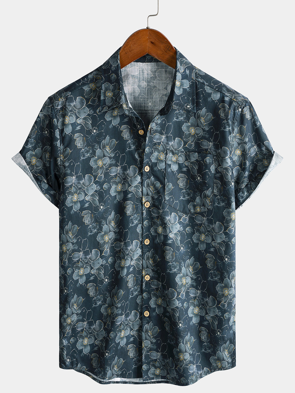Chemise Homme Florale Bohème Manches Courtes