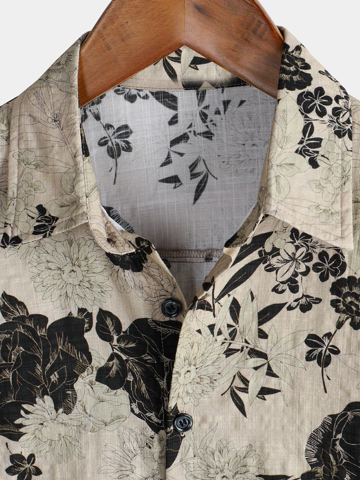 Chemise en coton de loisirs à manches courtes vintage à fleurs pour hommes