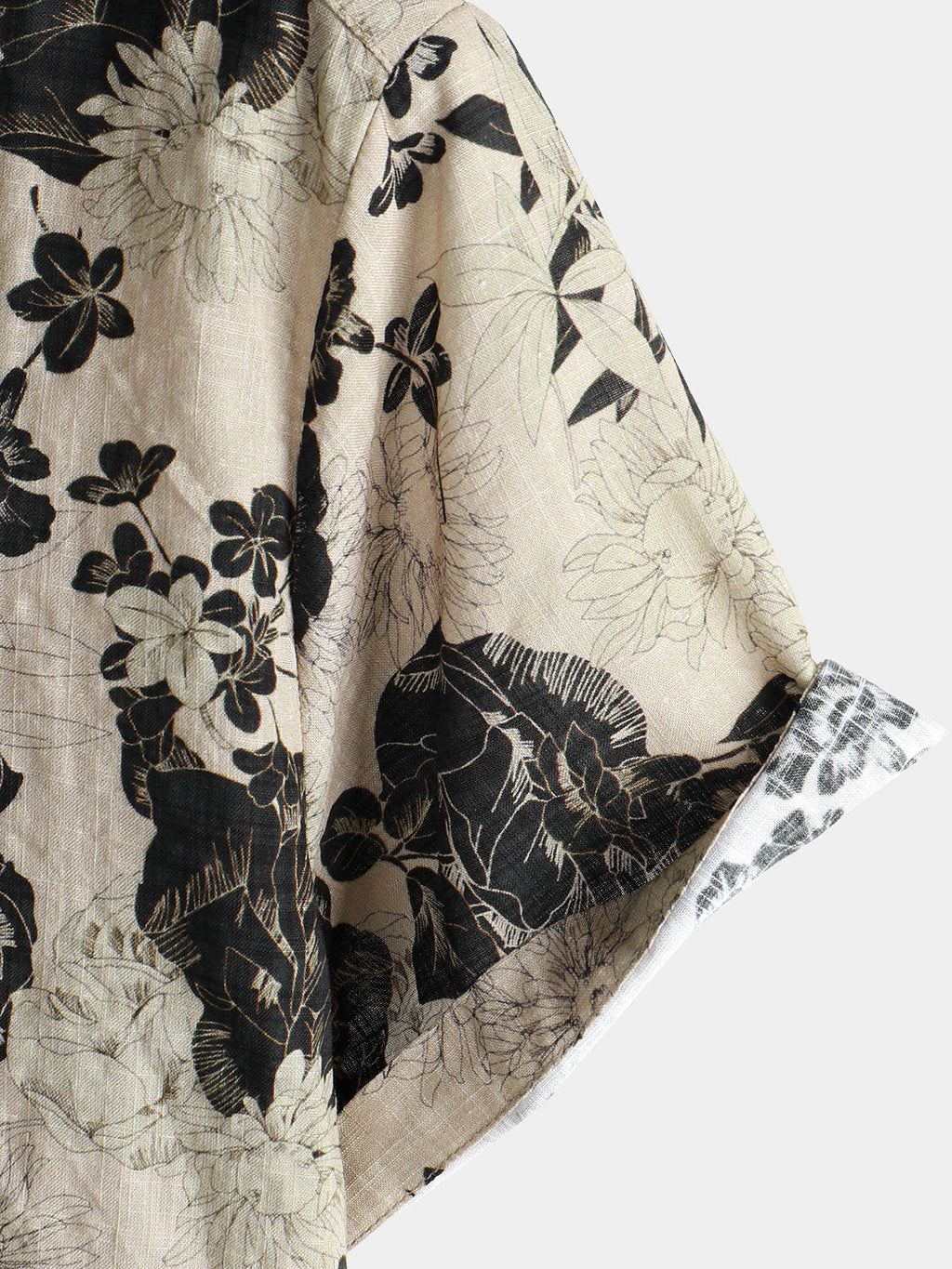 Chemise en coton de loisirs à manches courtes vintage à fleurs pour hommes