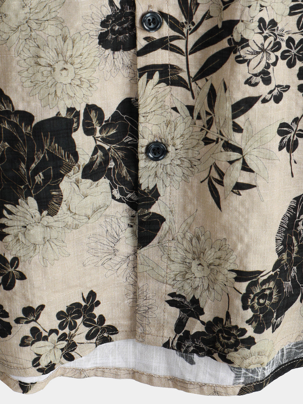 Chemise en coton de loisirs à manches courtes vintage à fleurs pour hommes