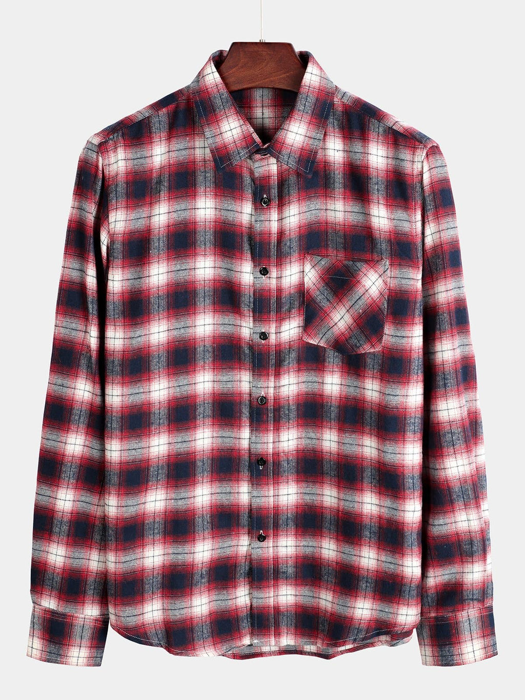 Chemise coupe classique en flanelle à carreaux