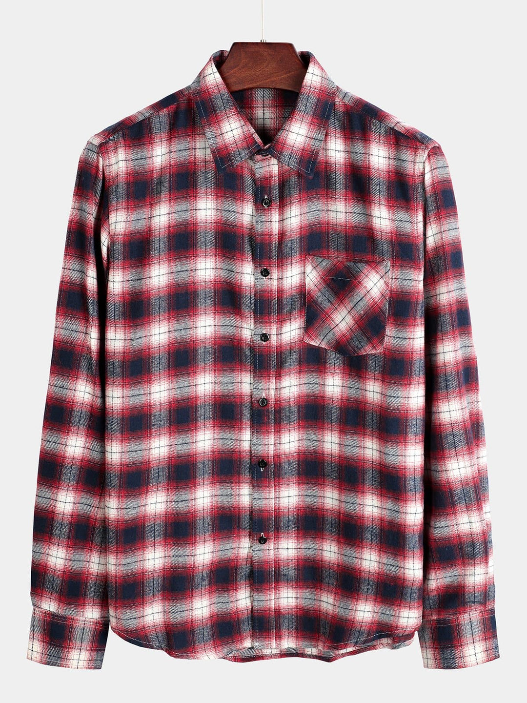 Chemise coupe classique en flanelle à carreaux