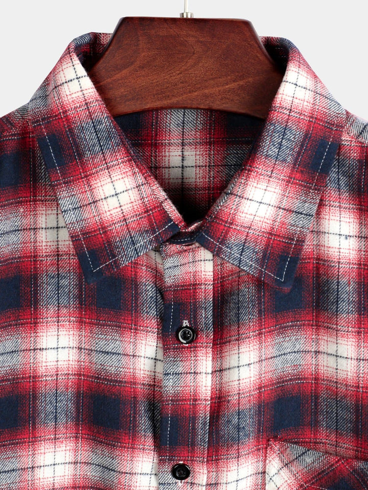 Chemise coupe classique en flanelle à carreaux