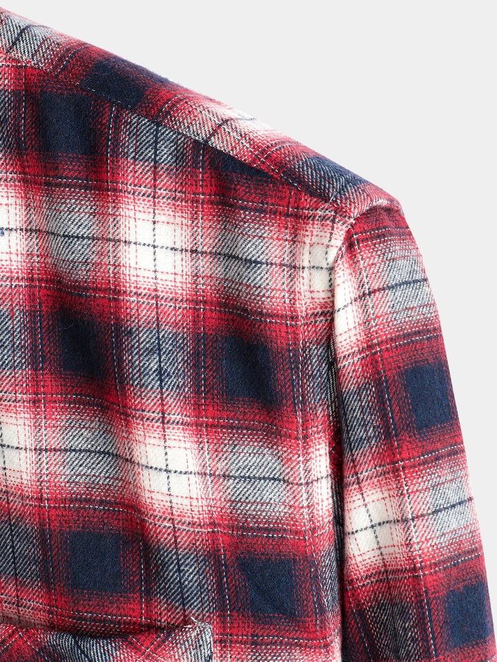 Chemise coupe classique en flanelle à carreaux