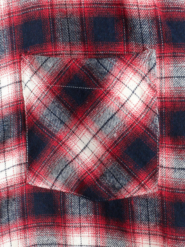 Chemise coupe classique en flanelle à carreaux