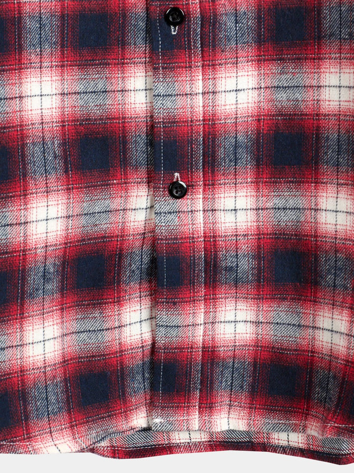 Chemise coupe classique en flanelle à carreaux