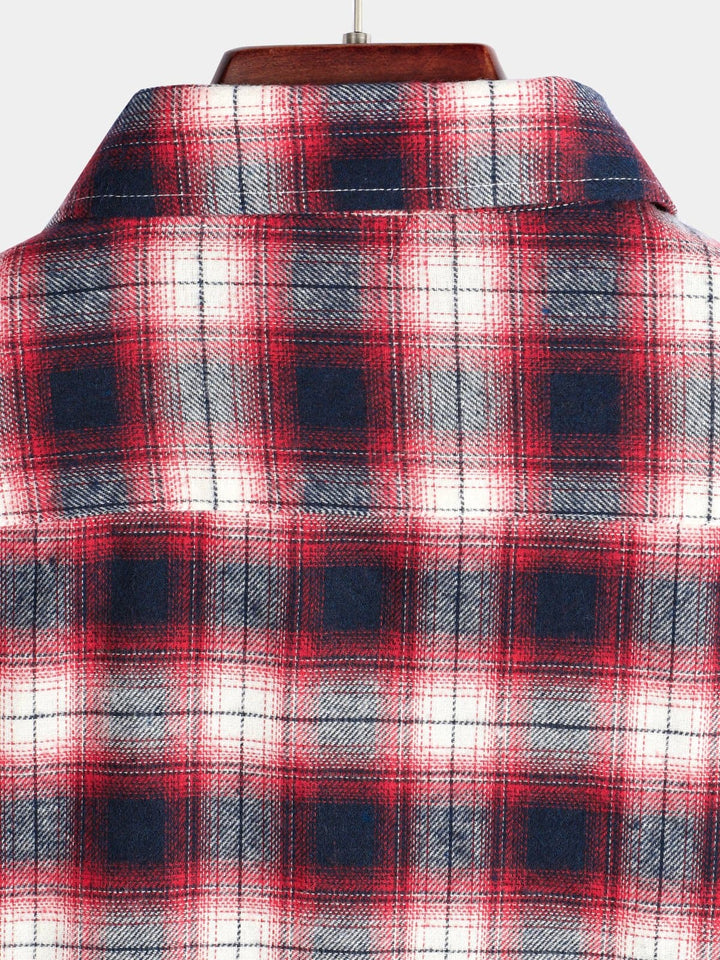Chemise coupe classique en flanelle à carreaux