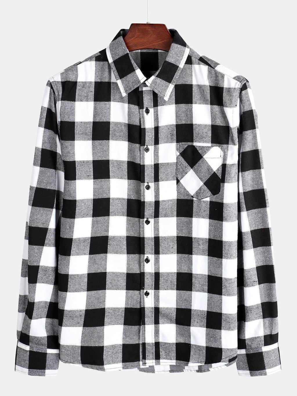 Chemise coupe classique en flanelle à carreaux