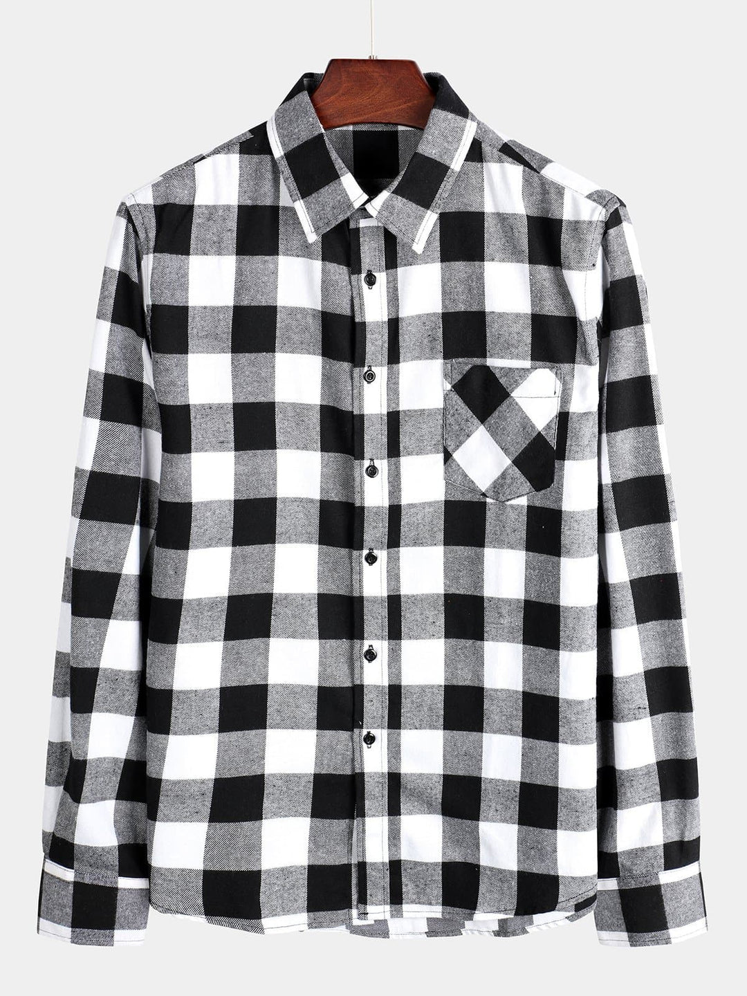 Chemise coupe classique en flanelle à carreaux
