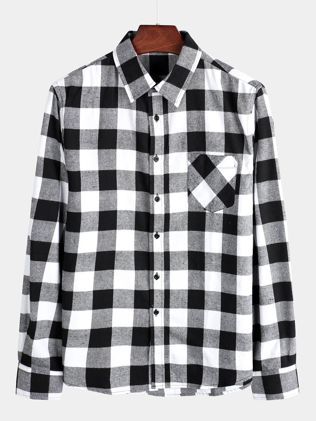 Chemise coupe classique en flanelle à carreaux
