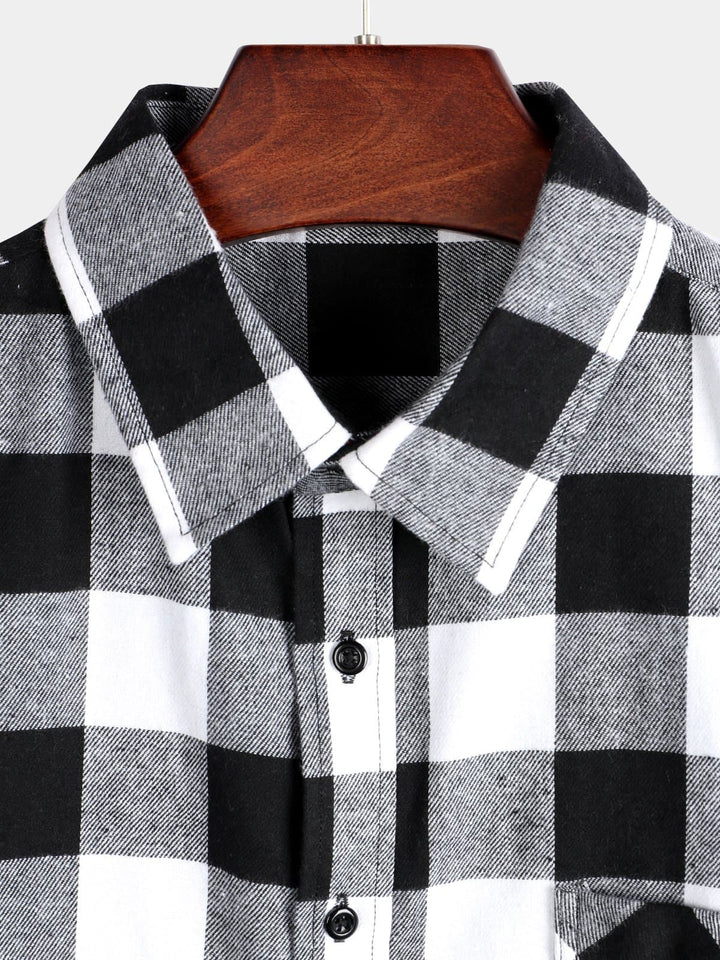 Chemise coupe classique en flanelle à carreaux