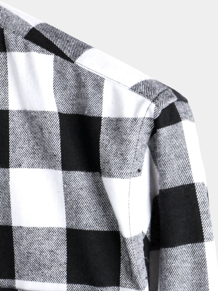 Chemise coupe classique en flanelle à carreaux