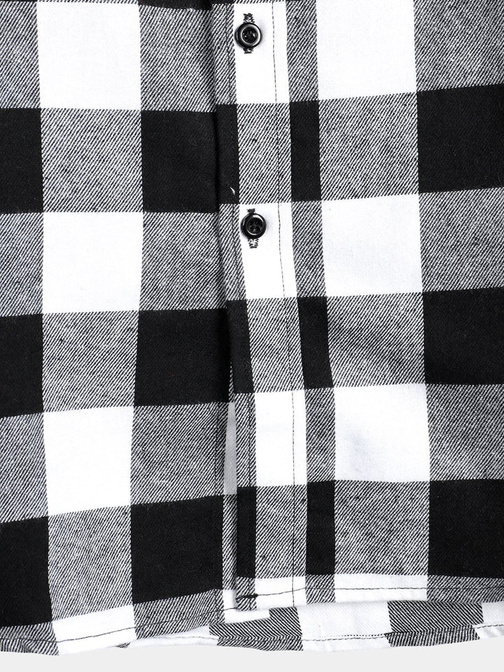 Chemise coupe classique en flanelle à carreaux