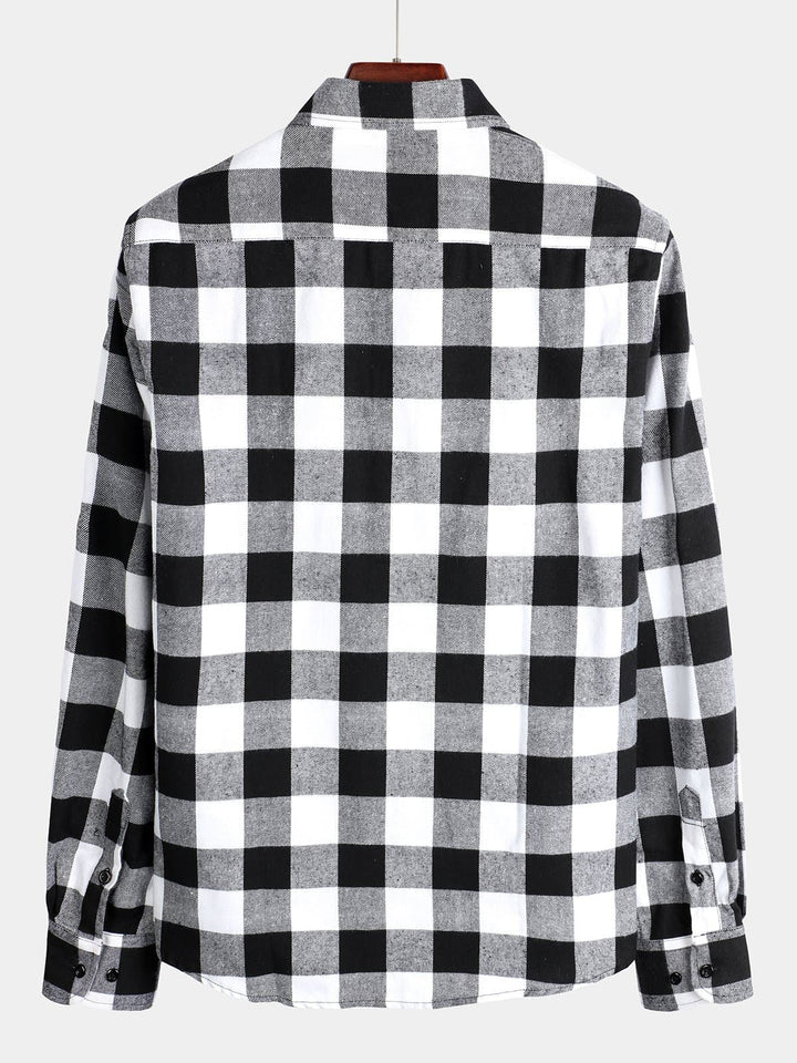 Chemise coupe classique en flanelle à carreaux