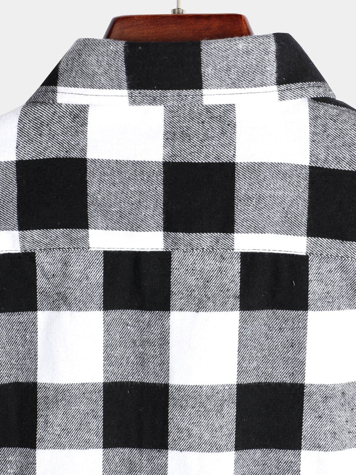 Chemise coupe classique en flanelle à carreaux